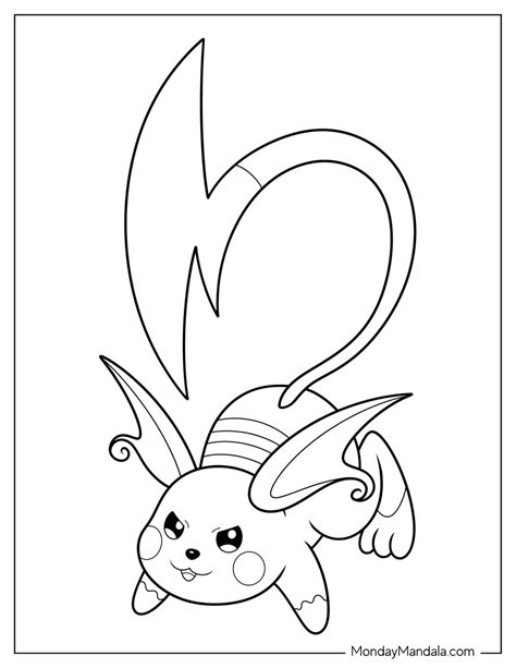 20 Raichu Coloring Pages Free Pdf Printables