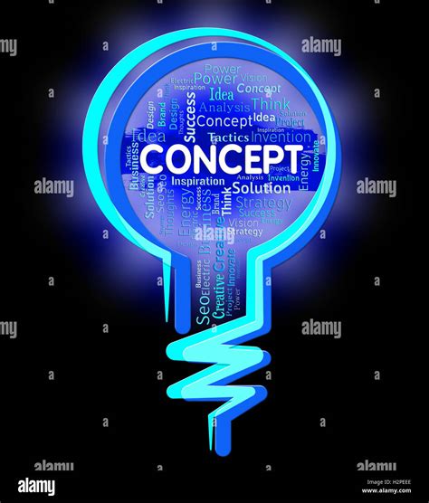 Concept Lightbulb Indicating Concepts Notion And Abstraction Stock