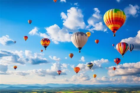 Premium Photo A Breathtaking Multicolored Hot Air Balloon Festival