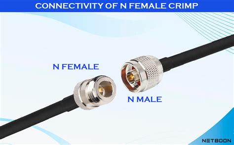 Netboon N Female Jack Crimp Rf Connector For Hlf Coaxial Cable