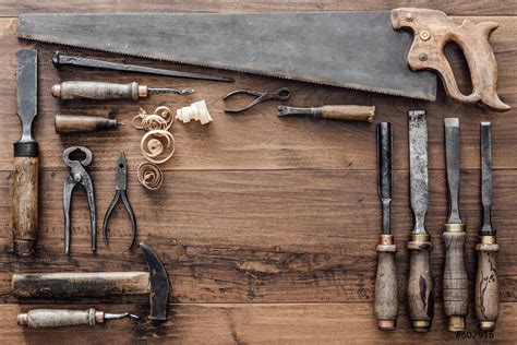 Collection Of Vintage Woodworking Tools Stock Photo 607915 Crushpixel