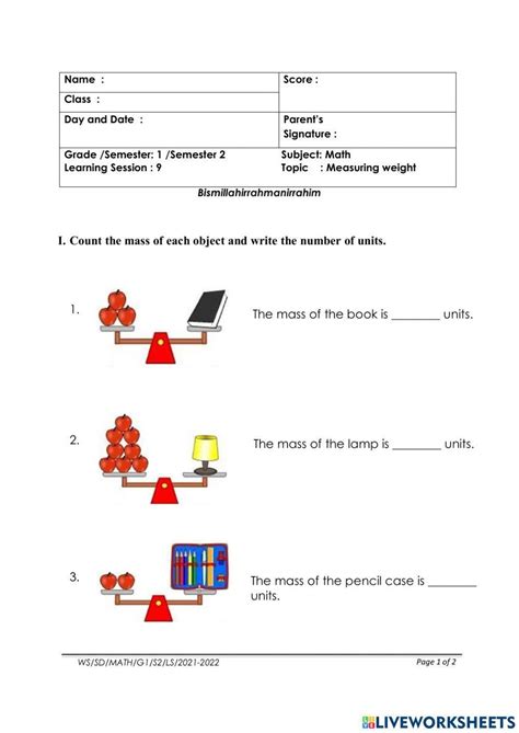 1952318 Measuring Weight Amaliaamel Liveworksheets