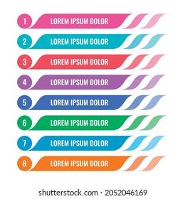 Eight Steps Banner Template Colorful Horizontal Stock Vector Royalty