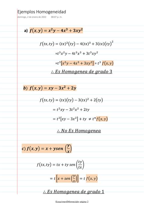 Solution Ecuaciones Diferenciales Variables Homog Neas Guia Y