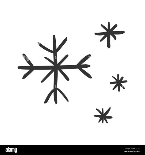 Hand Drawn Snowflake Vector Icon Snow Flake Sketch Doodle Illustration