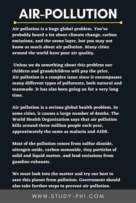 Best Essays On Air Pollution Words For All Study Phi