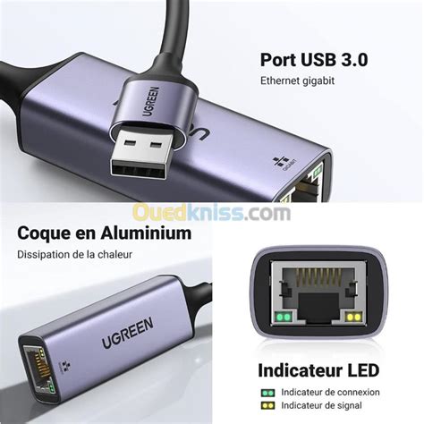 Ugreen Adaptateur Usb Ethernet Gigabit Usb 30 Vers Rj45 à 1000 Mbps