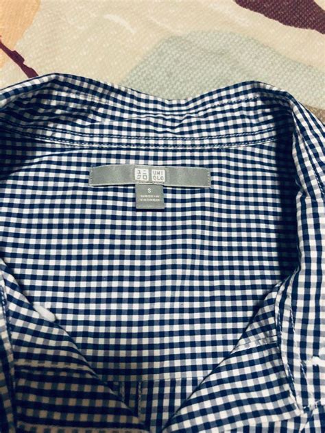 Uniqlo Blue Checkered Polo Womens Fashion Tops Blouses On Carousell