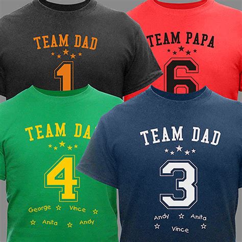 Personalized Team Dad T Shirt GiftsForYouNow