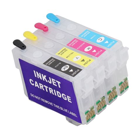 4 Colors Ink Cartridge With Permanent Chip Refill Printing Boxes Black