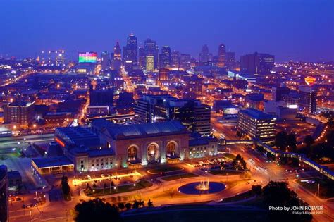 Photo Of Kansas City At Night From Liberty Memorial Sunset City