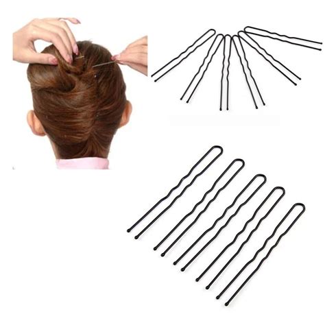 50pcs Set Pro Hair Clips 5cm Black Bobby Pins Curly Wavy Grips