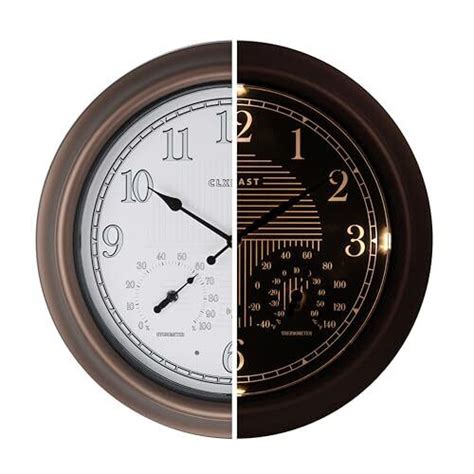 Clxeast Inch Illuminated Outdoor Indoor Atomic Analog Wall Clock