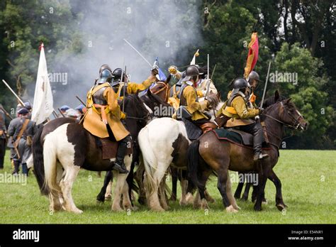 Th Century Re Enactment Of The English Civil War Between The