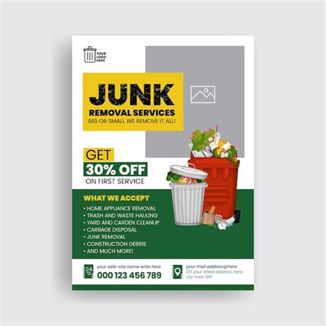 Premium Vector Junk Removal Service Print Flyer Or Poster Template Design