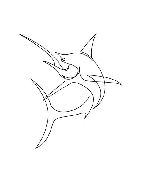 marli - one line marlin Art Print by addillum - X-Small | Line drawing, Line art drawings, Marlin