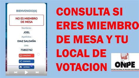 Consulta Tu Local De Votación Y Si Eres Miembro De Mesa Youtube