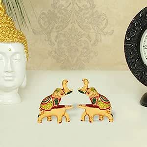 Buy Handicrafts Paradise Pair Of Roli Tikka Haldi Kumkum Holder In