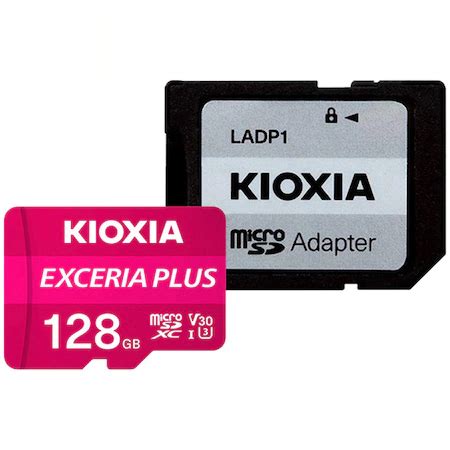 Memóriakártya MicroSD Kioxia Exceria Plus 128GB UHS I U3 adapter