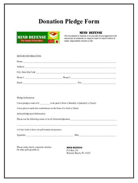 Fillable Online 10 Charity Pledge Form Templates In PDFDOCFree