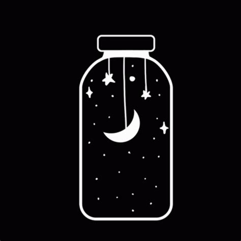 Night Sky Moon Stars Jar 