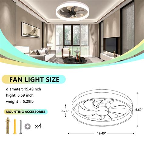 Enclosed Ceiling Fan With Light Dimming Modern Bladeless Ceiling Fan