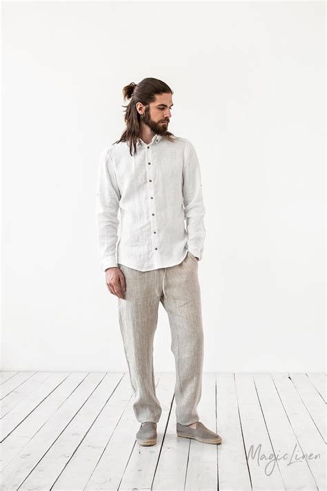 Mens White Linen Pants Suit Tamatha Clay