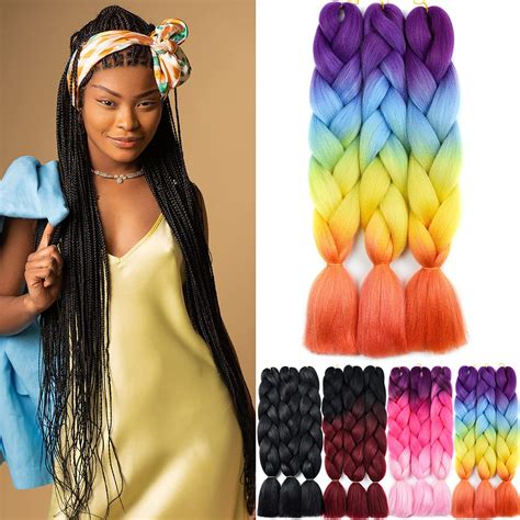 Yamel Ombre Braiding Hair Kanekalon Braiding Hair 3 Packs Synthetic Hair Extensions For Braiding