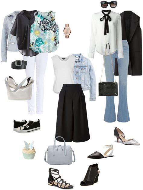 Ensemble: Black, White and Light Blue | Fashion, Womens fashion trends ...