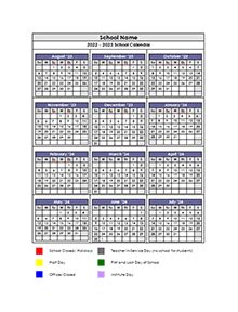 School Calendar 2023-2024 & Academic Calendar Templates