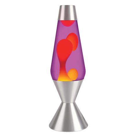 Lava Lamp 16 3 Inch Silver Base Yellow Wax Purple Liquid Canada Retrofestive Ca