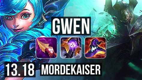 Gwen Vs Mordekaiser Top 9 1 5 Legendary Euw Master 13 18 Youtube