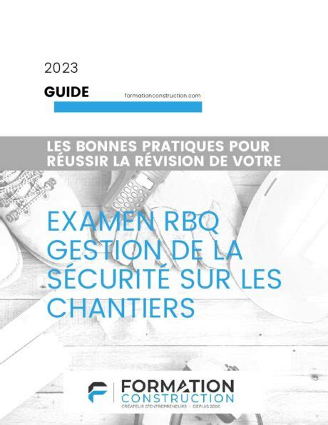 Guide De R Vision Gestion De La S Curit Sur Les Chantiers Rbq Par