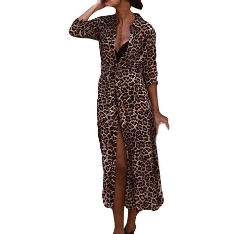 Womens Leopard Print Maxi Dress Essish