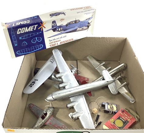 Lot - Vintage Toy Metal Airplanes, Comet Plane Kit