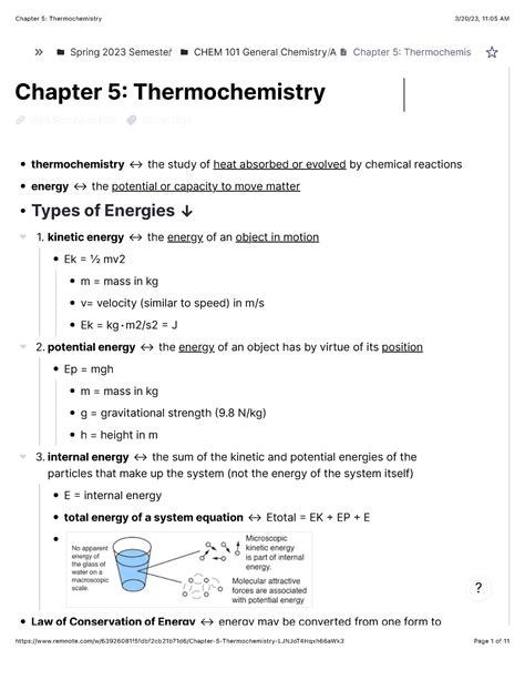 Chapter Thermochemistry Spring Semester Chem General