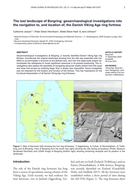 Pdf The Lost Landscape Of Borgring Geoarchaeological Investigations