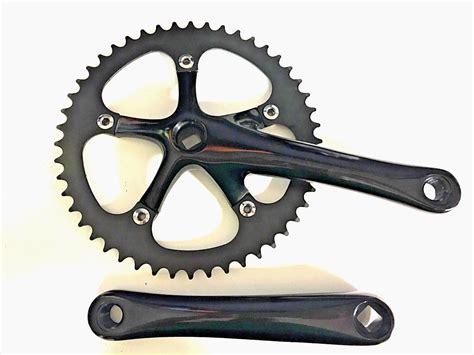 New Black T Crankset Single Speed Mm Fixie Diamond Taper Fixed