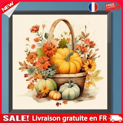 D Diy Full Round Drill Diamond Painting Pumpkin Flower Basket Kit