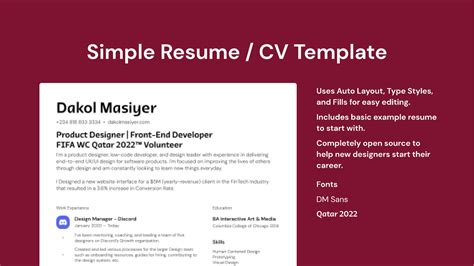 Resumecv Template Figma Community