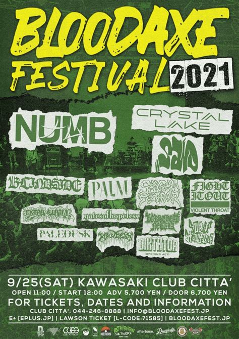 国内最大規模のハードコア・フェスbloodaxe Festival 2021、925開催決定！numb、crystal Lake