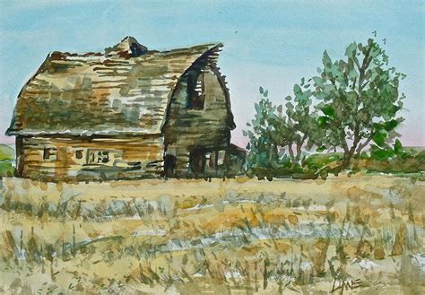 Old Barn Painting by Lynne Haines