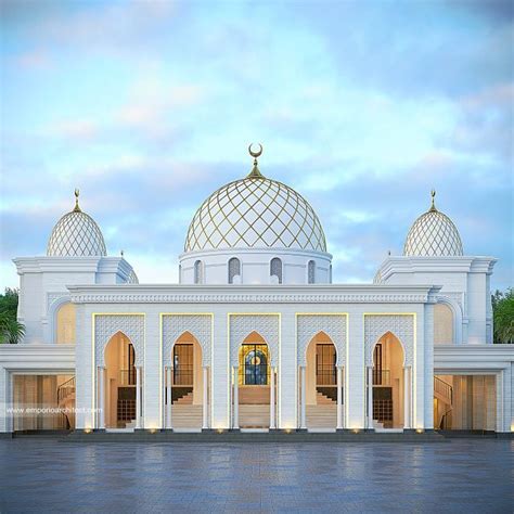 Desain Tampak Belakang Masjid Classic 2 Lantai Riyadhuul Ulum Di