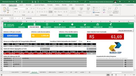 Planilha C Lculo De Fretes Fracionado Terceiros Frete Lucro Hot Sex