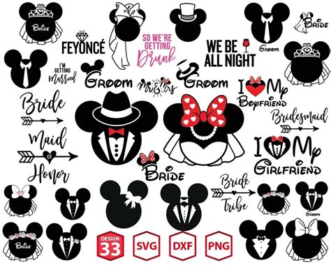 Mickey And Minnie Wedding Svg Upp152 Upplop Graphics Resources