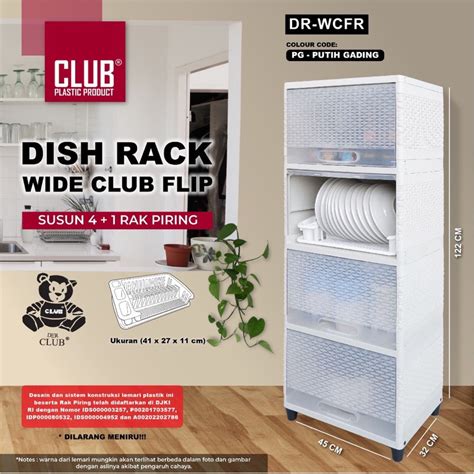 Jual Dish Rack Wide Club Flip Susun DR1 Lemari Piring Rak Dapur