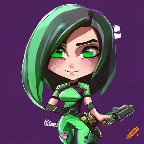 Chibi Style Illustration Of Viper The Valorant Agent On Craiyon