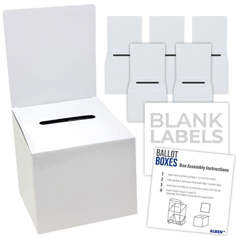 White Glossy 6x6x6 Ballot Box 6 Pack Versatile Raffle Ticket Box