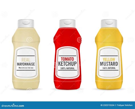 Botellas de salsa ilustración del vector Ilustración de amarillo