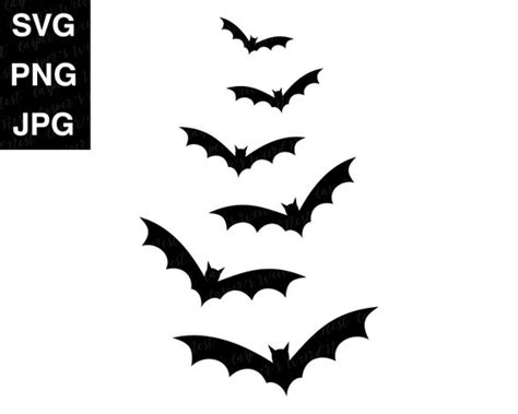 6 Halloween Bats SVG PNG Digital Cut Files Etsy Canada